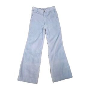 Vintage Pentimento Womens Baby Blue Hi-rise Corduroy Pants Size 13 Flare 28×34